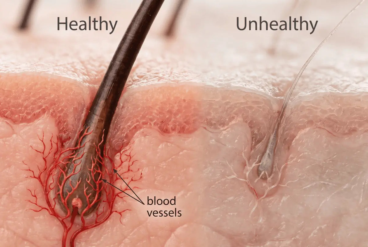 Healthy vs Miniaturizing follicle